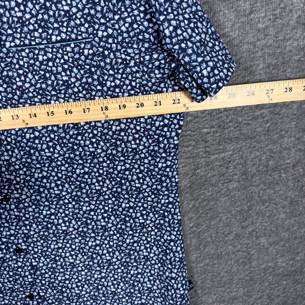 7Diamonds Brushstroke Shirt Mens Large Blue 4-Way Stretch Short Sleeve Geometric - Picture 5 of 8